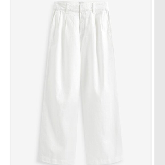 GAP White Pleated Linen Trouser Pants Size 6 / 28" - Picture 3 of 9